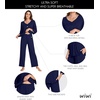 image:imageWiWi Viscose from Bamboo Pajama Sets for Women Super Soft Pjs Short Sleeve with Pants Cooling Sleepwear Loungewear SXXLDnavy