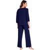 image:imageWiWi Viscose from Bamboo Pajama Sets for Women Super Soft Pjs Short Sleeve with Pants Cooling Sleepwear Loungewear SXXLDnavy
