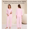 image:imageWiWi Viscose from Bamboo Pajama Sets for Women Super Soft Pjs Short Sleeve with Pants Cooling Sleepwear Loungewear SXXLDpink