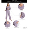 image:imageWiWi Viscose from Bamboo Pajama Sets for Women Super Soft Pjs Short Sleeve with Pants Cooling Sleepwear Loungewear SXXLDviolet