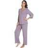image:imageWiWi Viscose from Bamboo Pajama Sets for Women Super Soft Pjs Short Sleeve with Pants Cooling Sleepwear Loungewear SXXLDviolet