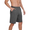image:imageWiWi Viscose from Bamboo Pajama Short for Men Soft Knit Sleep Bottoms Summer Lounge Short Pants Cool Loungewear SXXLAdark Heather Grey
