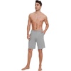 image:imageWiWi Viscose from Bamboo Pajama Short for Men Soft Knit Sleep Bottoms Summer Lounge Short Pants Cool Loungewear SXXLAheather Grey