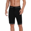 image:imageWiWi Viscose from Bamboo Pajama Short for Men Soft Knit Sleep Bottoms Summer Lounge Short Pants Cool Loungewear SXXLCblack