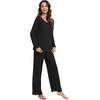 image:imageWiWi Viscose from Bamboo Pajamas Sets for Women Soft Long Sleeve Sleepwear and Pants Pjs Lounge Set Loungewear SXXLBlack