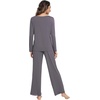 image:imageWiWi Viscose from Bamboo Pajamas Sets for Women Soft Long Sleeve Sleepwear and Pants Pjs Lounge Set Loungewear SXXLDark Grey