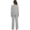 image:imageWiWi Viscose from Bamboo Pajamas Sets for Women Soft Long Sleeve Sleepwear and Pants Pjs Lounge Set Loungewear SXXLHeather Grey
