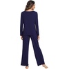 image:imageWiWi Viscose from Bamboo Pajamas Sets for Women Soft Long Sleeve Sleepwear and Pants Pjs Lounge Set Loungewear SXXLNavy