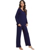 image:imageWiWi Viscose from Bamboo Pajamas Sets for Women Soft Long Sleeve Sleepwear and Pants Pjs Lounge Set Loungewear SXXLNavy