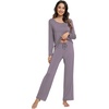 image:imageWiWi Viscose from Bamboo Pajamas Sets for Women Soft Long Sleeve Sleepwear and Pants Pjs Lounge Set Loungewear SXXLPurplish Grey