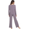 image:imageWiWi Viscose from Bamboo Pajamas Sets for Women Soft Long Sleeve Sleepwear and Pants Pjs Lounge Set Loungewear SXXLPurplish Grey