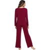 image:imageWiWi Viscose from Bamboo Pajamas Sets for Women Soft Long Sleeve Sleepwear and Pants Pjs Lounge Set Loungewear SXXLWine