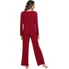 image:imageWiWi Viscose from Bamboo Pajamas Sets for Women Soft Long Sleeve Sleepwear and Pants Pjs Lounge Set Loungewear SXXLWine Red