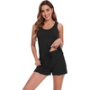 image:imageWiWi Viscose from Bamboo Pajamas for Women Tank Top and Shorts Pajama Set Soft Sleepwear SXXLAblack