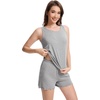 image:imageWiWi Viscose from Bamboo Pajamas for Women Tank Top and Shorts Pajama Set Soft Sleepwear SXXLAheather Grey
