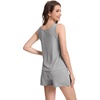 image:imageWiWi Viscose from Bamboo Pajamas for Women Tank Top and Shorts Pajama Set Soft Sleepwear SXXLAheather Grey