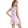 image:imageWiWi Viscose from Bamboo Pajamas for Women Tank Top and Shorts Pajama Set Soft Sleepwear SXXLApale Lilac