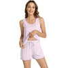 image:imageWiWi Viscose from Bamboo Pajamas for Women Tank Top and Shorts Pajama Set Soft Sleepwear SXXLApale Lilac