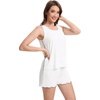 image:imageWiWi Viscose from Bamboo Pajamas for Women Tank Top and Shorts Pajama Set Soft Sleepwear SXXLAraw White