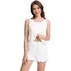 image:imageWiWi Viscose from Bamboo Pajamas for Women Tank Top and Shorts Pajama Set Soft Sleepwear SXXLAraw White