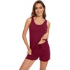 image:imageWiWi Viscose from Bamboo Pajamas for Women Tank Top and Shorts Pajama Set Soft Sleepwear SXXLAwine