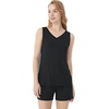 image:imageWiWi Viscose from Bamboo Pajamas for Women Tank Top and Shorts Pajama Set Soft Sleepwear SXXLBblack