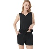 image:imageWiWi Viscose from Bamboo Pajamas for Women Tank Top and Shorts Pajama Set Soft Sleepwear SXXLBblack