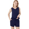 image:imageWiWi Viscose from Bamboo Pajamas for Women Tank Top and Shorts Pajama Set Soft Sleepwear SXXLBnavy