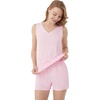 image:imageWiWi Viscose from Bamboo Pajamas for Women Tank Top and Shorts Pajama Set Soft Sleepwear SXXLBpink