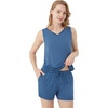 image:imageWiWi Viscose from Bamboo Pajamas for Women Tank Top and Shorts Pajama Set Soft Sleepwear SXXLBprussian Blue