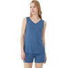 image:imageWiWi Viscose from Bamboo Pajamas for Women Tank Top and Shorts Pajama Set Soft Sleepwear SXXLBprussian Blue