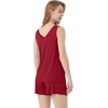 image:imageWiWi Viscose from Bamboo Pajamas for Women Tank Top and Shorts Pajama Set Soft Sleepwear SXXLBwine Red