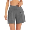 image:imageWiWi Viscose from Bamboo Sleep Shorts for Women Casual Lounge Boxers Soft Pajama Wide Leg Bottoms Sleepwear SXXLDark Heather Grey