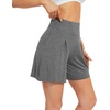 image:imageWiWi Viscose from Bamboo Sleep Shorts for Women Casual Lounge Boxers Soft Pajama Wide Leg Bottoms Sleepwear SXXLDark Heather Grey