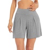 image:imageWiWi Viscose from Bamboo Sleep Shorts for Women Casual Lounge Boxers Soft Pajama Wide Leg Bottoms Sleepwear SXXLHeather Grey