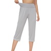 image:imageWiWi Viscose from Bamboo Womens Capri Pajama Pants Lounge Casual Bottoms Cute Capris SXXLGrey