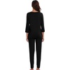 image:imageWiWi Viscose from Bamboo Womens Cute Pajamas Set 34 Sleeve Vneck Sets Moisture Pjs SXXLBlack