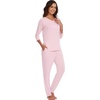 image:imageWiWi Viscose from Bamboo Womens Cute Pajamas Set 34 Sleeve Vneck Sets Moisture Pjs SXXLPink