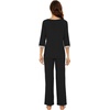 image:imageWiWi Viscose from Bamboo Womens Pajamas Set Super Soft 34 Sleeve Tops and Pants Sleepwear Cooling Pjs with Pockets SXXLBlack
