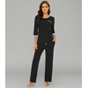 image:imageWiWi Viscose from Bamboo Womens Pajamas Set Super Soft 34 Sleeve Tops and Pants Sleepwear Cooling Pjs with Pockets SXXLBlack