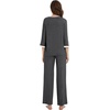 image:imageWiWi Viscose from Bamboo Womens Pajamas Set Super Soft 34 Sleeve Tops and Pants Sleepwear Cooling Pjs with Pockets SXXLCharcoal