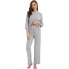 image:imageWiWi Viscose from Bamboo Womens Pajamas Set Super Soft 34 Sleeve Tops and Pants Sleepwear Cooling Pjs with Pockets SXXLLight Heather Grey