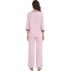 image:imageWiWi Viscose from Bamboo Womens Pajamas Set Super Soft 34 Sleeve Tops and Pants Sleepwear Cooling Pjs with Pockets SXXLPink