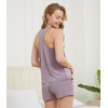 image:imageWiWi Women Cami Pajama Set Bamboo Viscose 2 Piece Soft Sleepwear Ribbed Racerback Top Sexy Split Shorts Cooling Pjs SXXLViolet
