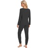 image:imageWiWi Womens 2 Piece Bamboo from Viscose Pajama Set Long Sleeve Top Jogger Pants Loungewear Pjs Sets SXXLCharcoal Heather