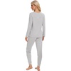 image:imageWiWi Womens 2 Piece Bamboo from Viscose Pajama Set Long Sleeve Top Jogger Pants Loungewear Pjs Sets SXXLLight Heather Grey