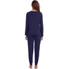 image:imageWiWi Womens 2 Piece Bamboo from Viscose Pajama Set Long Sleeve Top Jogger Pants Loungewear Pjs Sets SXXLNavy