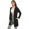 image:imageWiWi Womens Cardigan Bamboo Viscose Open Front Sweater Lightweight Knit Long Duster Coat with Pockets SXXLBlack