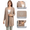 image:imageWiWi Womens Cardigan Bamboo Viscose Open Front Sweater Lightweight Knit Long Duster Coat with Pockets SXXLCamel