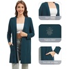 image:imageWiWi Womens Cardigan Bamboo Viscose Open Front Sweater Lightweight Knit Long Duster Coat with Pockets SXXLDeep Teal